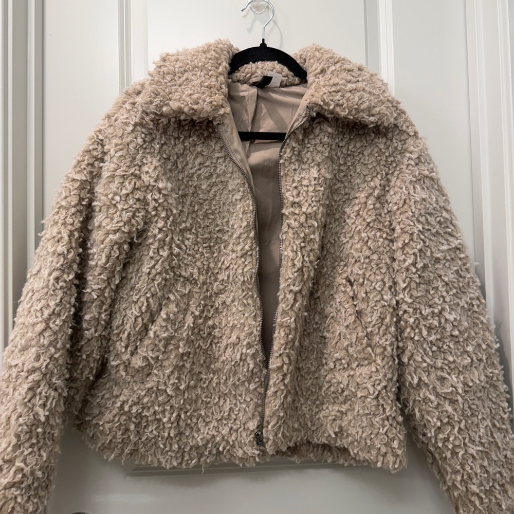 H&M Beige Teddy Jacket